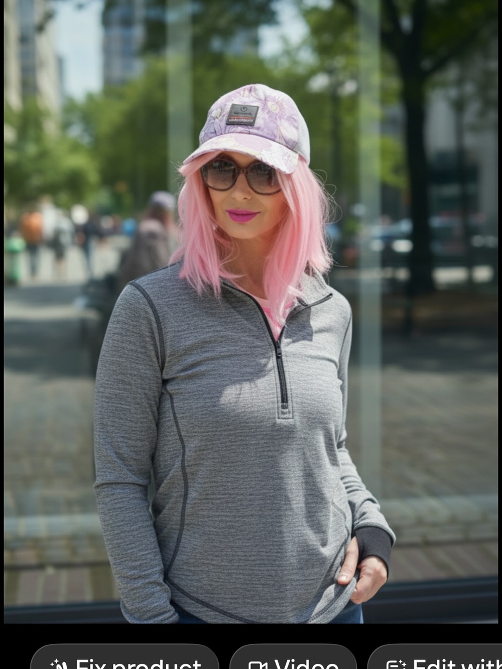 lululemon athletica  Heather Gray Half-Zip Pullover with Black Trim